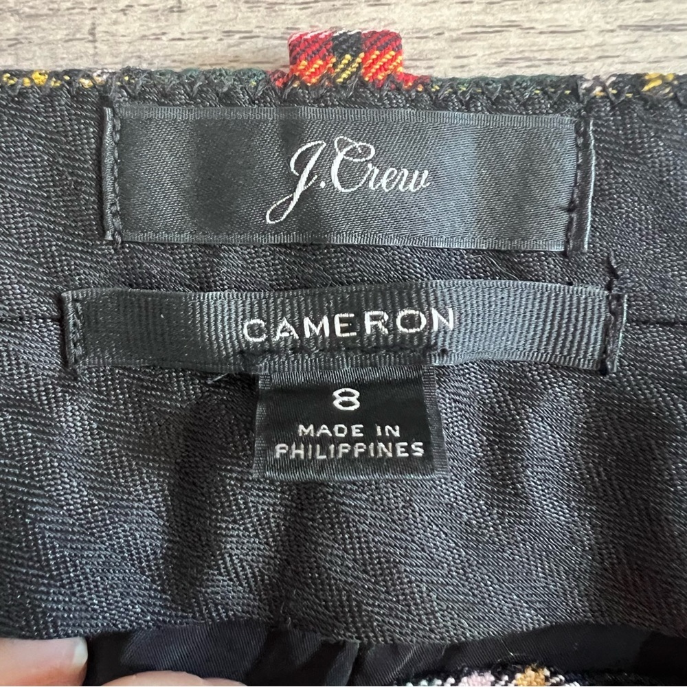 J. Crew Cameron Red Holiday Wool Blend Plaid Ankle Pants 8 - Picture 6 of 6